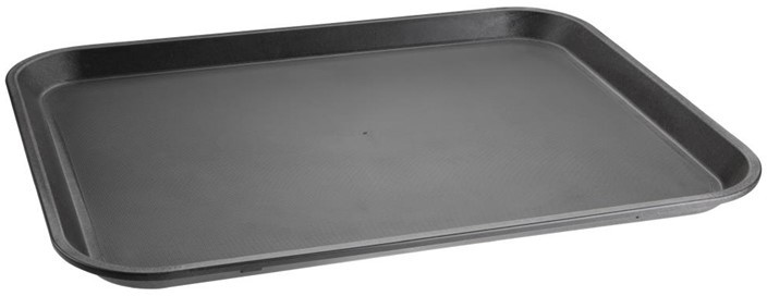  Kristallon Polypropylene Rectangular Non-Slip Tray Black 405mm 