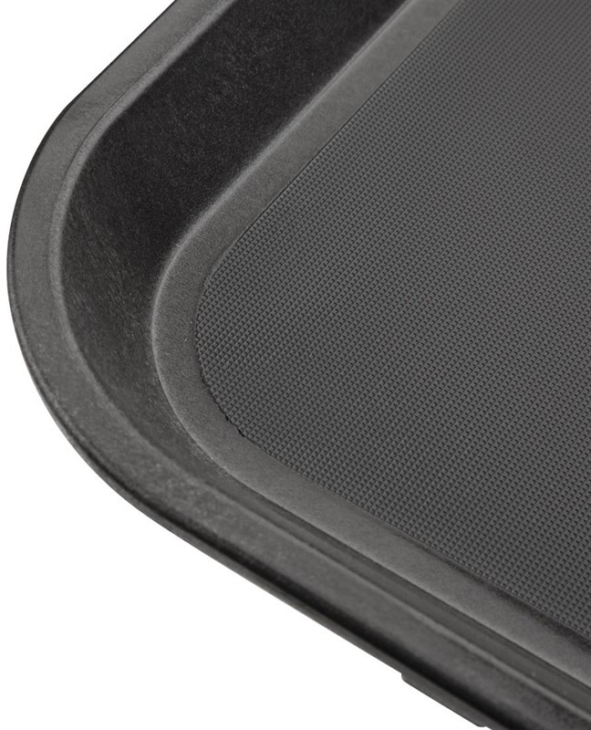 Kristallon Polypropylene Rectangular Non-Slip Tray Black 458mm 