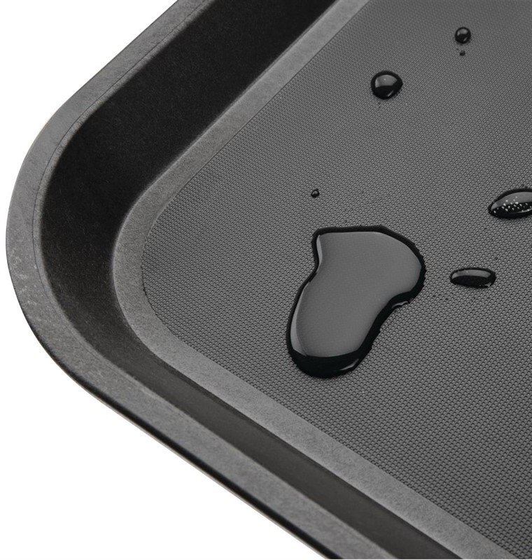  Kristallon Polypropylene Rectangular Non-Slip Tray Black 458mm 