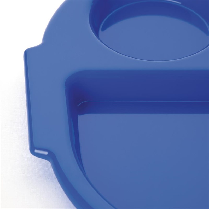  Kristallon Large Polycarbonate Compartment Food Trays Blue 375mm 