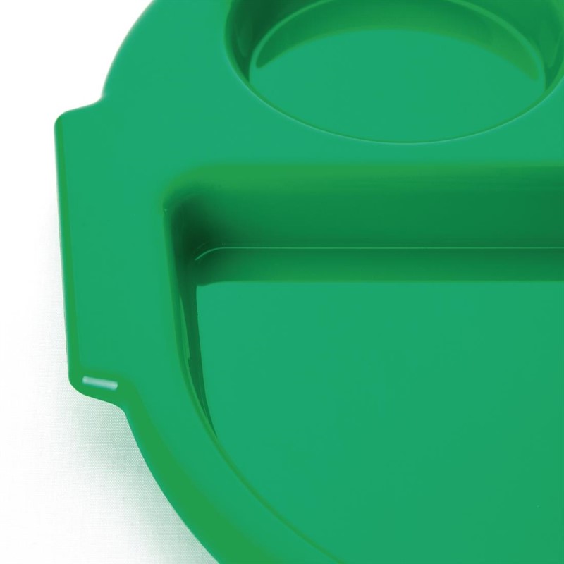  Olympia Kristallon Large Polycarbonate Compartment Food Trays Green 375mm 