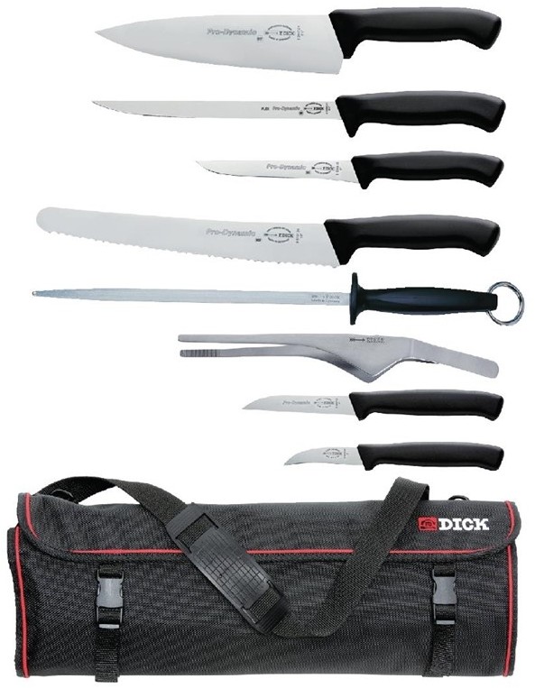  Dick Pro Dynamic 8 Piece Starter Knife Set With Roll Bag 