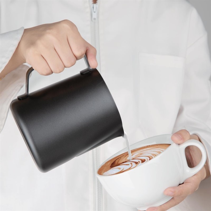  Olympia Black Non-Stick Milk Frothing Jug 900ml 