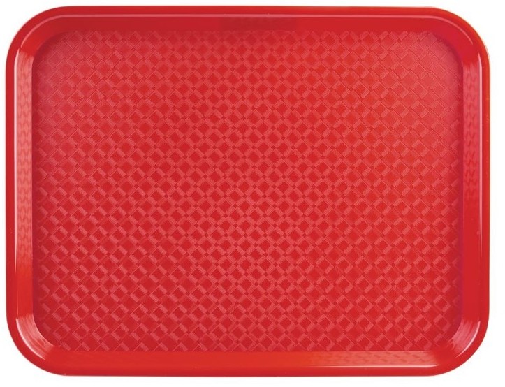  Kristallon Small Polypropylene Fast Food Tray Red 345mm 