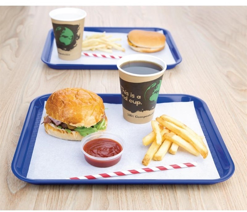  Kristallon Small Polypropylene Fast Food Tray Blue 345mm 