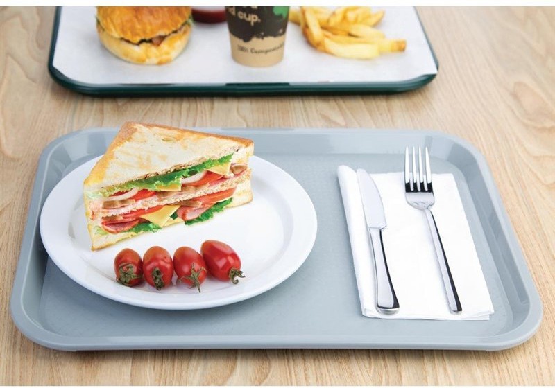  Kristallon Medium Polypropylene Fast Food Tray Grey 415mm 