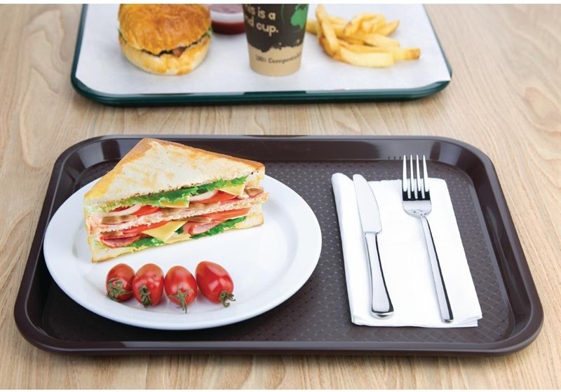  Kristallon Medium Polypropylene Fast Food Tray Brown 415mm 