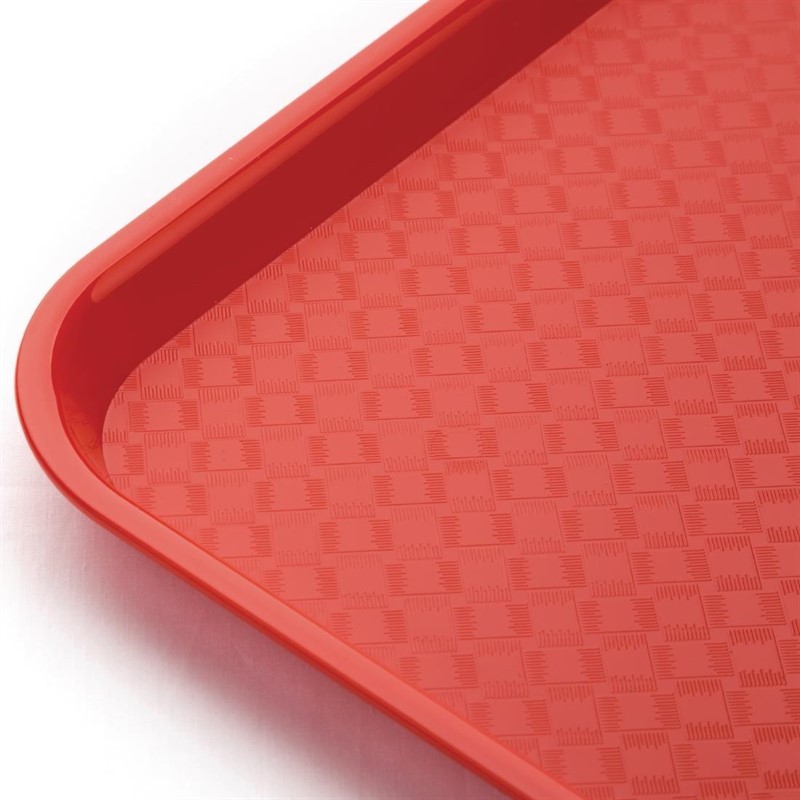  Kristallon Medium Polypropylene Fast Food Tray Red 415mm 