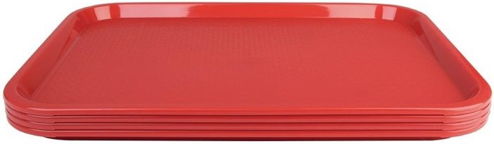  Kristallon Medium Polypropylene Fast Food Tray Red 415mm 