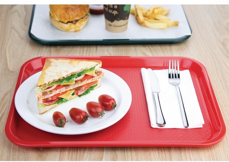  Kristallon Medium Polypropylene Fast Food Tray Red 415mm 