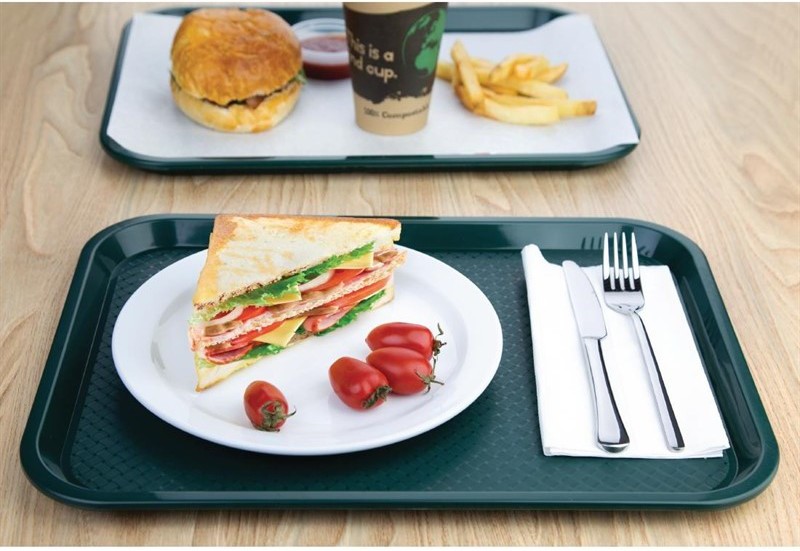  Kristallon Medium Polypropylene Fast Food Tray Green 415mm 