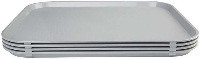  Kristallon Large Polypropylene Fast Food Tray Grey 450mm 
