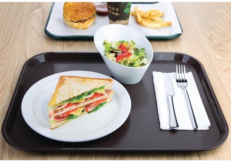  Kristallon Large Polypropylene Fast Food Tray Brown 450mm 