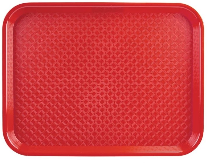  Kristallon Large Polypropylene Fast Food Tray Red 450mm 