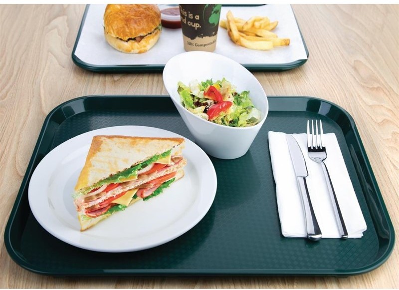  Kristallon Large Polypropylene Fast Food Tray Green 450mm 