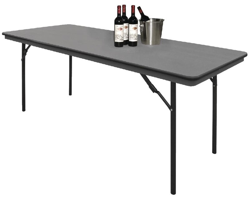  Bolero ABS Rectangular Folding Table Grey 6ft (Single) 