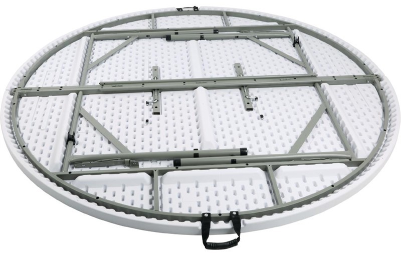  Bolero Round PE Centre Folding Table White 6ft (Single) 