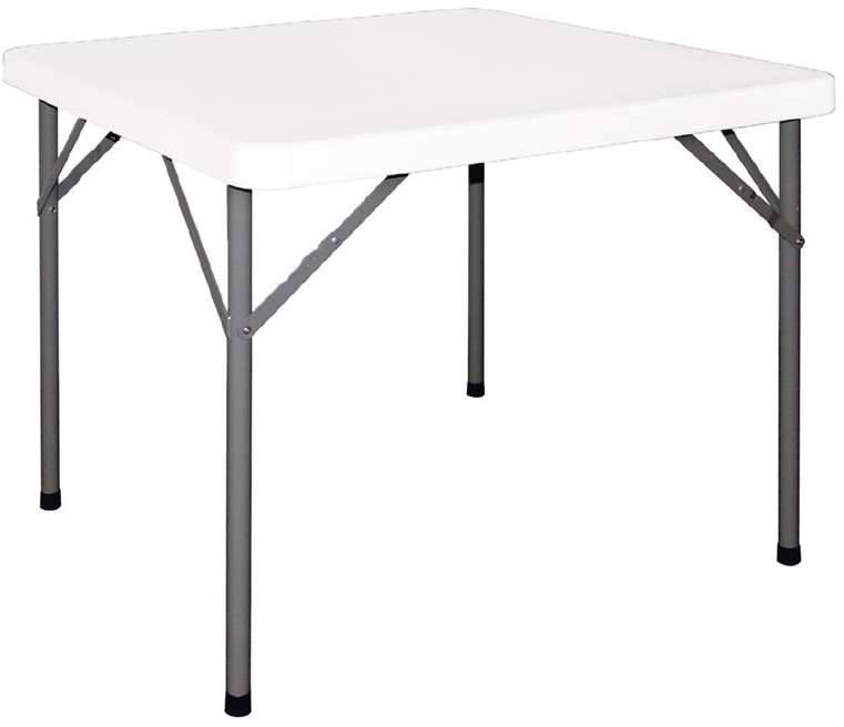  Bolero PE Square Folding Table 3ft White (Single) 