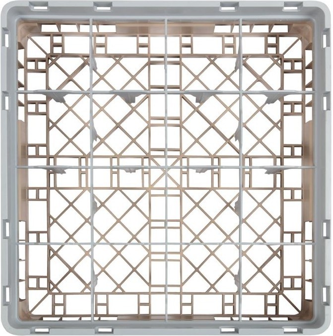  Cambro Camrack Beige 16 Compartments Max Glass Height 92mm 