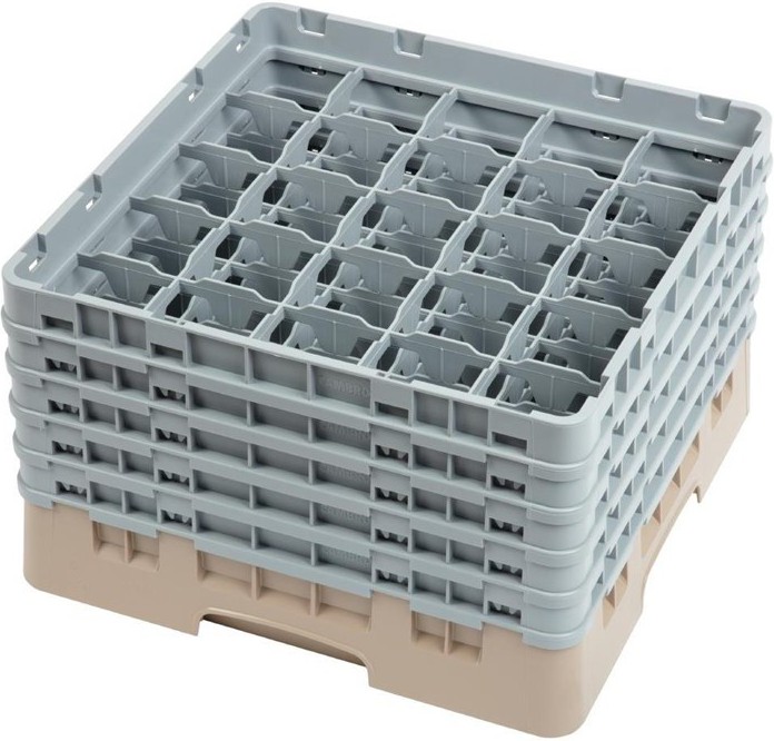  Cambro Camrack Beige 25 Compartments Max Glass Height 257mm 