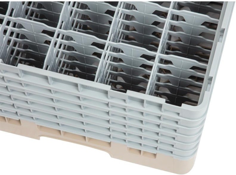  Cambro Camrack Beige 25 Compartments Max Glass Height 298mm 